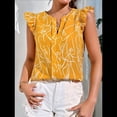 thumbnail image 4 of Blusas de Verano para Mujer, Elegantes, Informales, de Corta y con Estampados. Amarillo L, 4 of 9