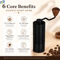 thumbnail image 3 of Hand Crank Coffee Grinder, CNC One-Piece Cutting Nickel Grinder, A Must-Have At Home, Great Gift, 3 of 14