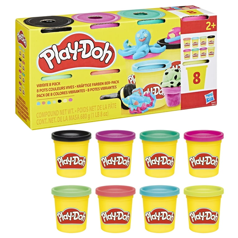 Play-Doh 8 Pack Vibrant Colors, 3 Ounce Cans, Arts & Crafts for