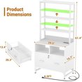 thumbnail image 2 of Homieasy Vertical File Cabinet with Charging Station, Lock & Large Drawer, Printer Stand with Storage Shelves, Office Storage Cabinet fits Letter/A4/Legal Size, White, 2 of 14