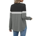 thumbnail image 5 of Craaazy Long Sleeve Shirts For Women Color Blocking Printing Blouses Long Sleeve Tops Button V-Neck Pullover Pocket Sweatshirts Gifts, 5 of 7