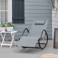 thumbnail image 2 of Outsunny Zero Gravity Rocking Lounge Chair, Patio Rocker w/ Removable Pillow, Recliner Seat for Indoor & Outdoor, Breathable Texteline, Grey, 2 of 10