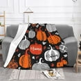 thumbnail image 6 of Fall Throw Blanket Soft Autumn Throws Pumpkin Blanket Thanksgiving Decor Orange Leaves Throw Cozy Warm Fuzzy Plush Flannel Fleece Throw Blankets for Living Room Couch Bed Sofa Chair Dorm 60"x50", 6 of 6