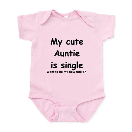 

CafePress - My Cute Auntie Is Single Infant Bodysuit - Baby Light Bodysuit Size Newborn - 24 Months
