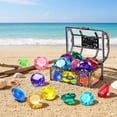 thumbnail image 6 of Diving Gems Pool Toys with Pirate Treasure Chest, Colorful Acrylic Diamonds, Underwater Sinking Swim Toys for Age 3+ Pool Games, 6 of 7