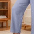 thumbnail image 4 of Ozmmyan Womens Plus Size Wide Leg Sweatpants Solid Color Ultra-Thin Sweat Pants High Elastic Waist Cotton Lounge Pants Yoga Sleepwear Casual Home Trousers for Spring Summer, 4 of 4