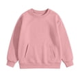 thumbnail image 4 of HAOTAGS Girls Sweatshirts (5-15) Long Sleeve Round Neck Pullover Top with Pocket Pink Size 7, 4 of 4