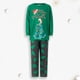 thumbnail image 3 of Traje de diario casual con patrón de árbol de Navidad de cuello redondo familiar Traje de pantalón largo verde FLhrweasw Para estrenar, 3 of 7