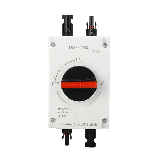 Interruptor solar aislador de CC fotovoltaico, IP66, resistente al agua, con aislamiento para RV con energía solar, 1200 V CC, 32 A, 4 pines, básico