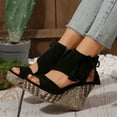 thumbnail image 5 of ATENAR Sandals for Women Walking Shoes Comfortable Wedge Sandals Black (US:8.5), 5 of 9