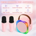 thumbnail image 3 of Karaoke Machine for Kids Adults, Mini Bluetooth Portable Karaoke Speaker Singing with 2 Microphone, Christmas Birthday Gifts for Girls Boys Home Party, 3 of 8