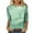 Mint Green, variant on IROINNID Long Sleeve T-Shirts for Women Printed Loose Retro T-shirt Mid-length 3/4 Sleeves Blouse Round Neck Home Tops,Blue