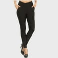 thumbnail image 2 of Women's High Waisted Pants Skinny Pants Side Pockets Rhinestone Embellished Belt, Black, M, 2 of 2