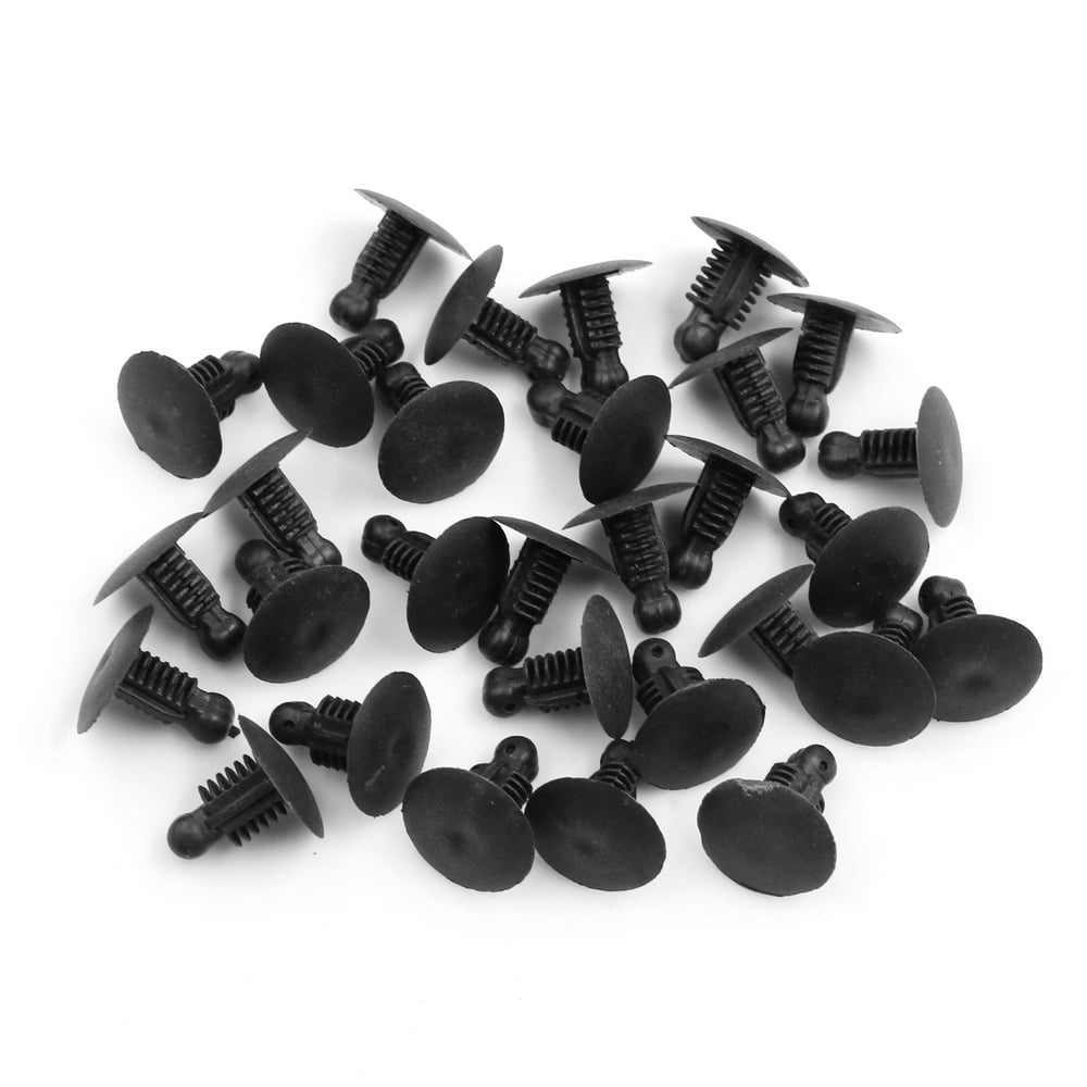 30pcs 9mm Hole Black Car Body Panel Fender Plastic Rivets Fastener