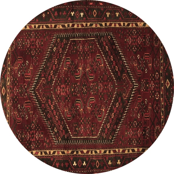Ahgly Company Indoor Round Persian Brown Traditional Area Rugs, 8' Round