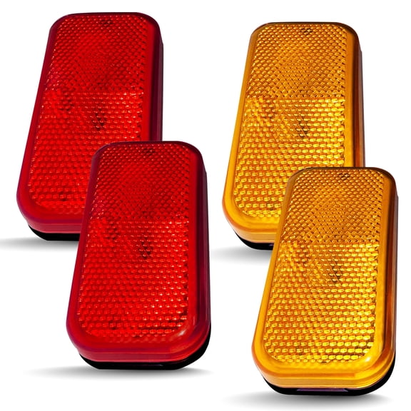 Command Electronics OEM 12V Modern Incandescent RV & Trailer Clearance Light - Made in USA - Durable Design - Surface Mount - Hardware & Connectors Included | Black Base – Amber & Red (4 Pack)