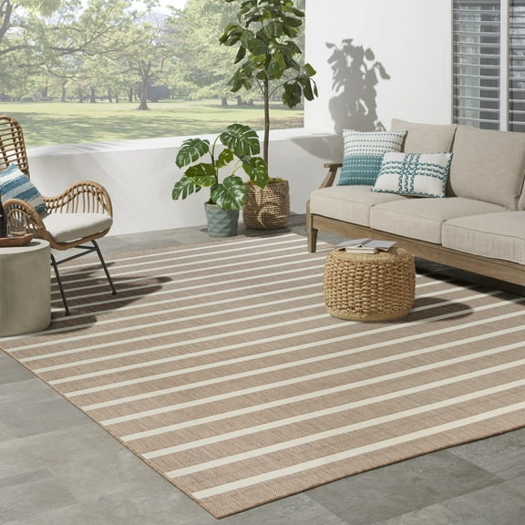 Nourison Positano Indoor/Outdoor Jute Ivory 8' x 10' Area Rug (8x10)