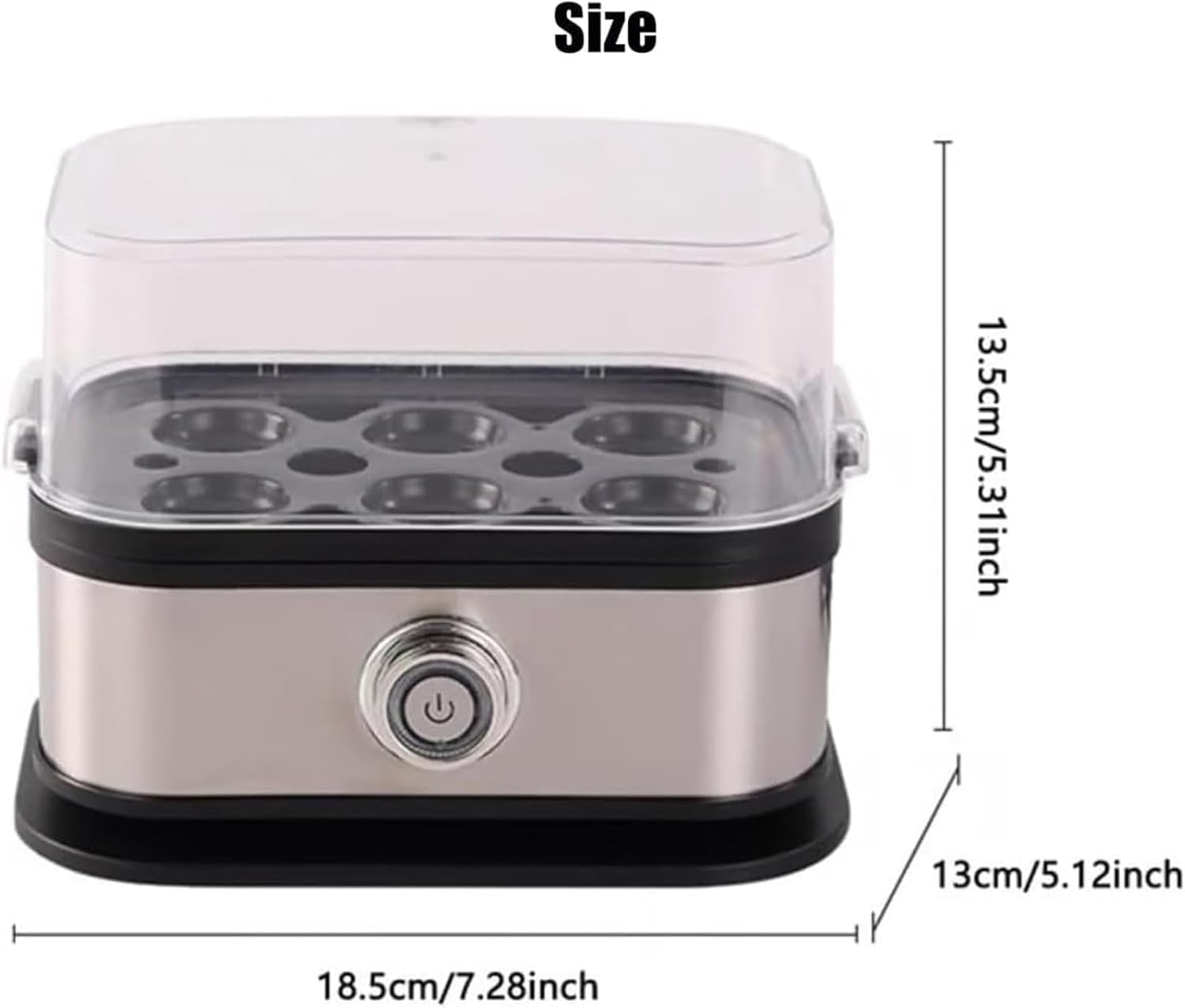 Smart Egg Cooker with Auto Shut Off, 6 Egg Cooking with Stainless Steel Egg Cooker