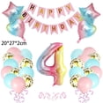 thumbnail image 2 of Arco de color degradado Globos de cumpleaños Decoraciones Globos rosas y azules Banner de feliz cumpleaños, 2 of 5
