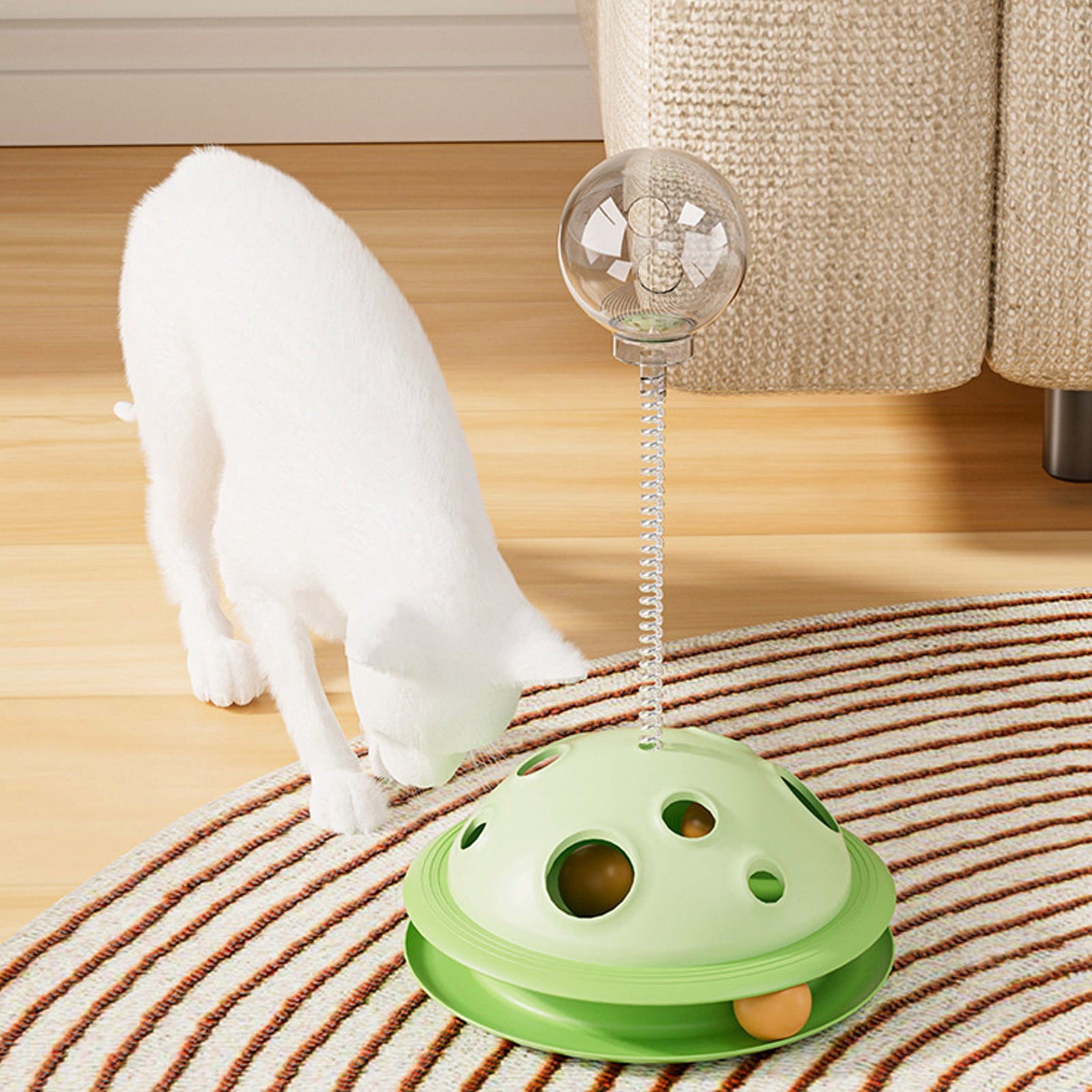 tasrioml Interactive Cat Treats Dispenser Toy Leaking Food Ball Pet Feeder Toy Puzzle Pet Slow Feeder with Ball Track for Indoor Cats Dogs