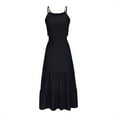thumbnail image 4 of hotojiny Sundresses for Women Boho Spaghetti Strap Beach Vacation Midi Dress Trendy Sleeveless Cutout Ruffle Tiered Flowy A-Line Party Dresses, 4 of 7