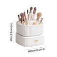 thumbnail image 3 of Square Makeup Organizer with Drawer 5 Slots Cosmetic Display Case (White), 3 of 6