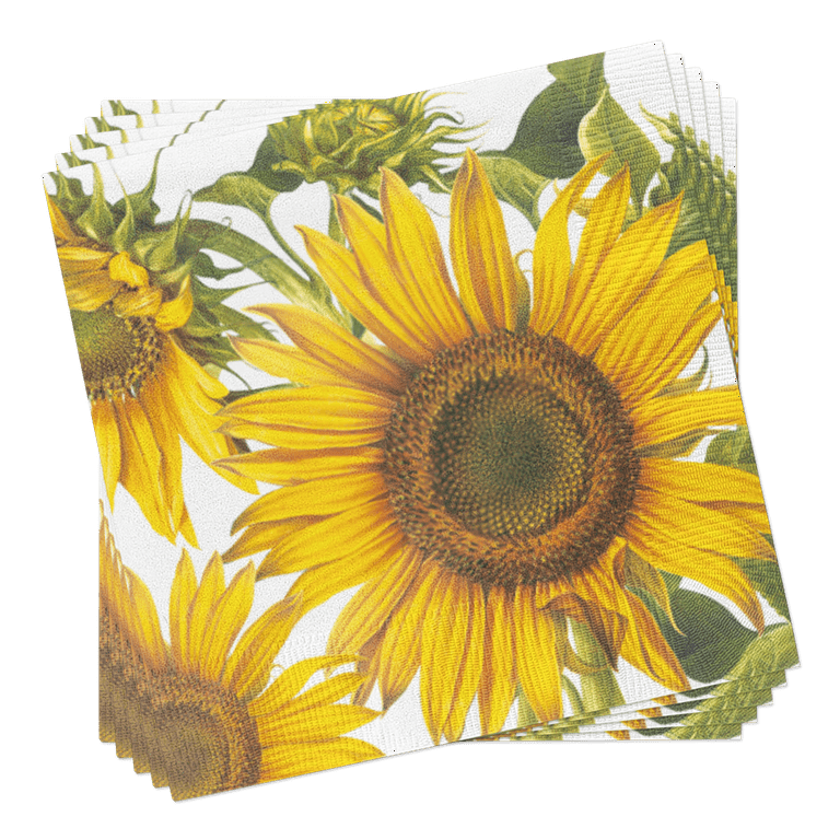 Big Sunflowers - Autumn Floral Lunch Paper Napkins 40pcs - Perfect