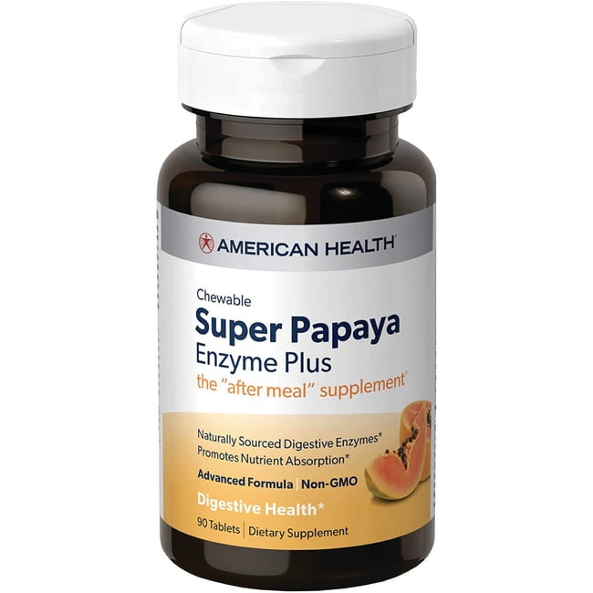 American Health Super Papaya Enzyme Plus 90 Chwbls