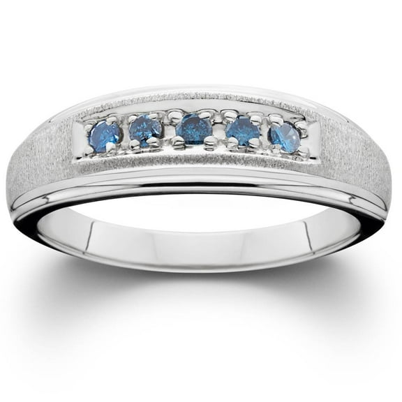 Pompeii 1/6ct Blue Diamond Ring 14K White Gold (G/H,I1)