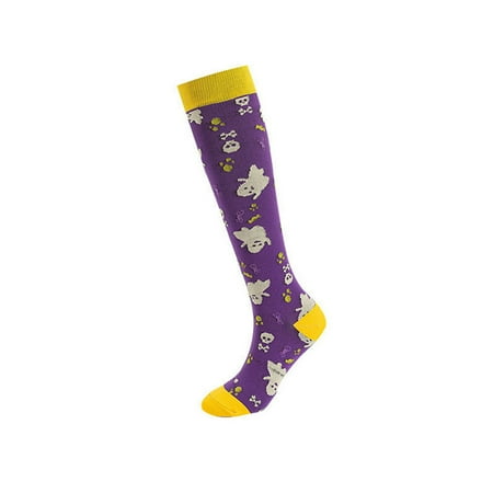 

Awoscut Halloween Socks Breathable Cartoon Ghost Pumpkin Pattern Novelty Long Tube Socks