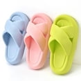 thumbnail image 2 of Fashion Women's Slippers Summer Men Sandals Crossover Belt Design Home Thick Sole Slippers Outdoor Beach Flip Flops, 2 of 6