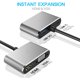 thumbnail image 3 of Adaptador USB C a 4K HD VGA Hub 4 en 1 Tipo C con cargador USB 3.0 Reemplazo del puerto de alimentación para MacBook, Gris Inevent EL3274-01B, 3 of 7