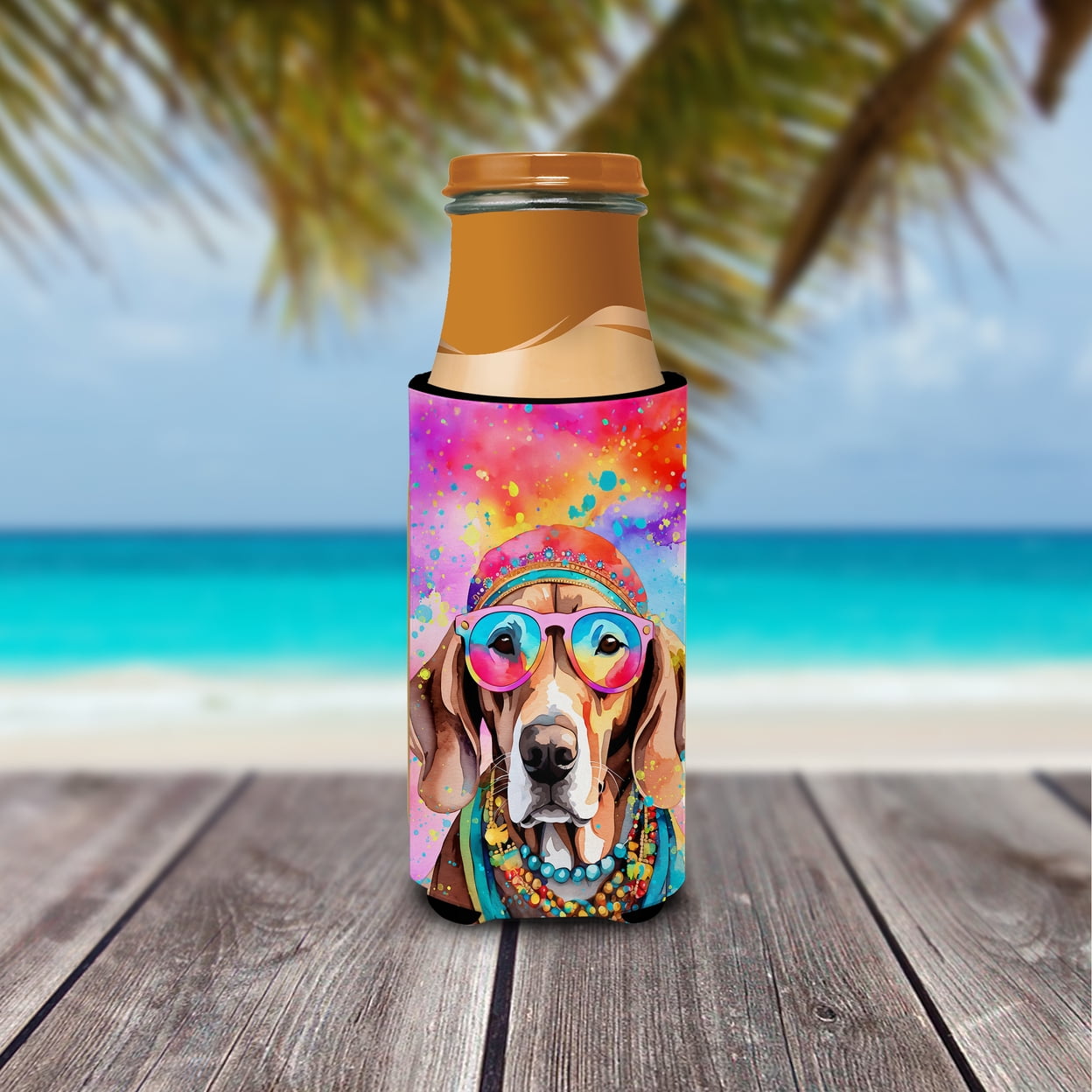 Caroline's Treasures Weimaraner Hippie Dawg Hugger for Ultra Slim Cans