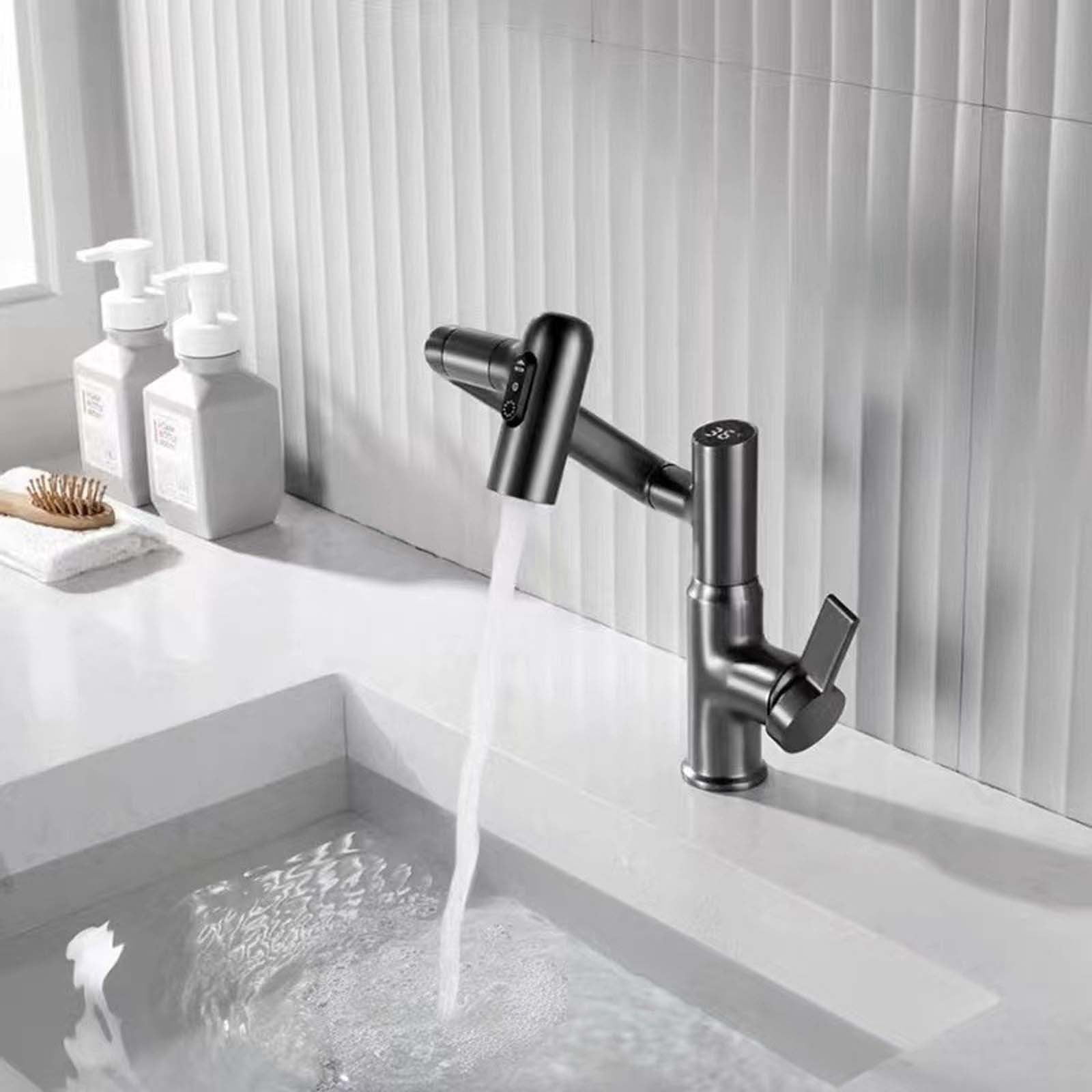Vadktai Smart Temperature Bathroom Faucet, Temperature Display, 3 Water Outlet Modes, Single Handle Bathroom Faucet, Bathroom Sink Faucet, Kitchen Faucet taps