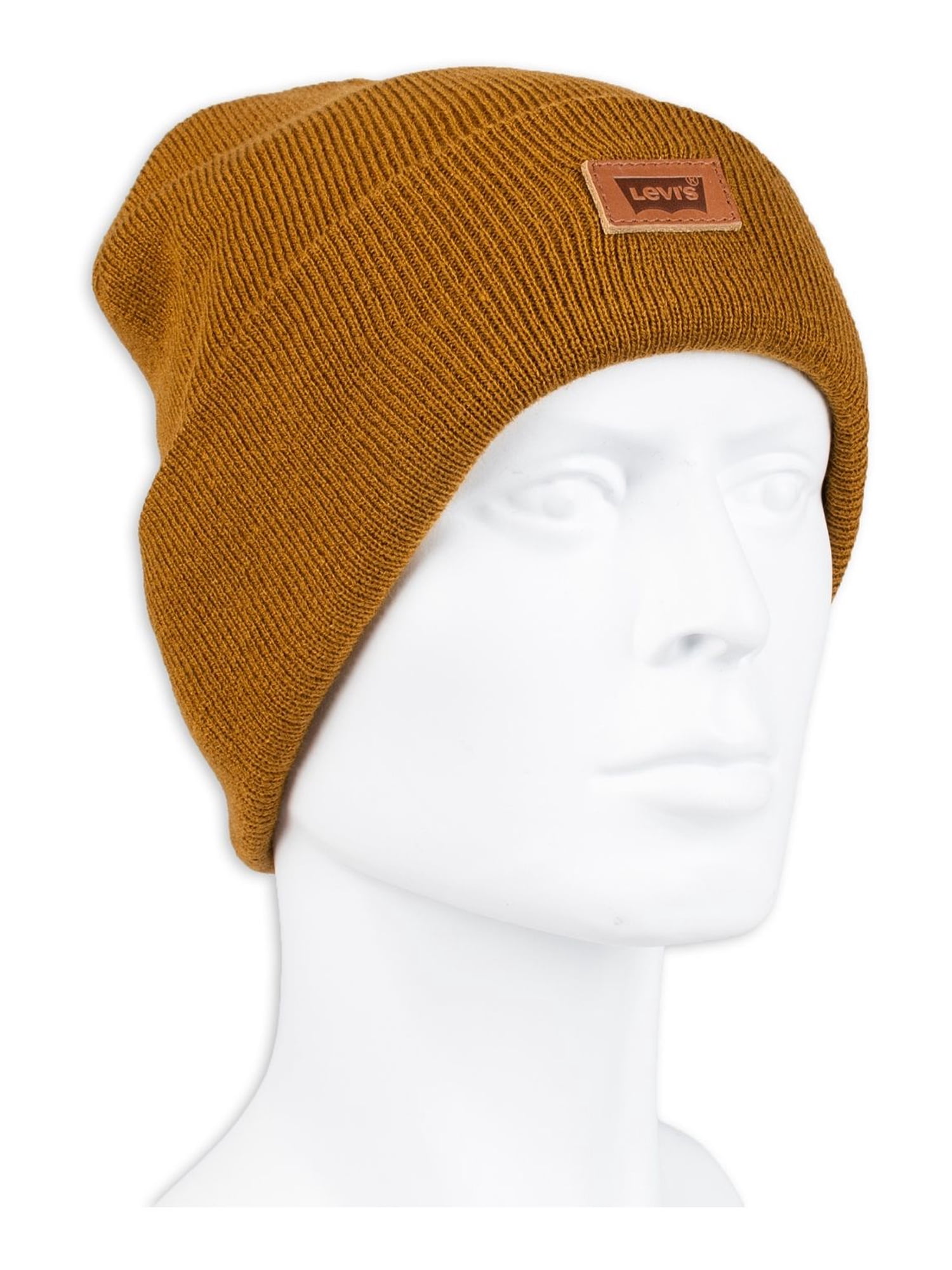 Levi's Men's All Season Leather Logo Patch Beanie Hat