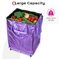 thumbnail image 2 of Byootique 20" Rolling Tote Bag Grocery Bag on Wheels Shopping Trolley DuskViolet, 2 of 11