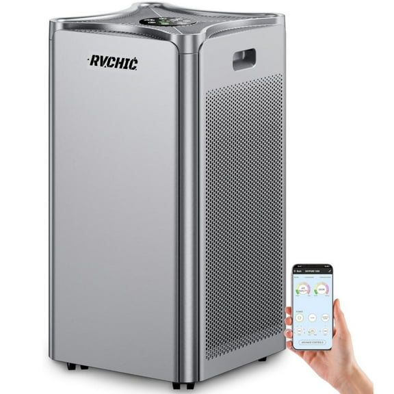 Rvchic  HEPA Air Purifiers for Home & Industrial up to 10000ft² with Washable Filter, for Smoke, Pollen, Dander, Smell ,with Time Setting,Smart App & Wifi