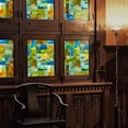 thumbnail image 3 of 3D Stained Glass Window Film, Decorative Window Privacy Film for Bathroom,Front Door,Home, Sun Blocking Heat Control,Static Cling,Idyllic, 23.6inch x 35.4inch, 3 of 6
