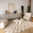 thumbnail image 4 of Rug Branch Maya Checkered Modern Beige Brown Indoor Hand-Tufted Area Rug, 4 of 10