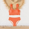 thumbnail image 2 of Taybagh Girls 2 Piece Bikini Swimsuits with Ruffled Straps and Chest Pad Girls Swimsuit Size 8 Pool Parties, 2 of 7