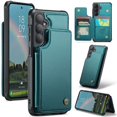 thumbnail image 2 of CaseMe Leather for Samsung S26 Case with Card Holder, Wallet Case for Women Men with RFID Blocking, Durable Leather Kickstand Magnetic Clasp Shockproof Phone Case for Samsung Galaxy S26,Green, 2 of 11
