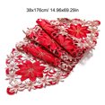thumbnail image 3 of Advancent Camino de navideño Manteles individuales de lino con estilo Bandera Hogar Restaurante Cubierta Decoraciones navideñas Banquete Fiesta Boda Kits de decoración para fiestas Rojo+Oro Advancent HA008858-02, 3 of 6