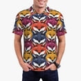 thumbnail image 5 of Yiaed Fox FacePrint Men's Short Sleeve Polo Shirt,Golf Polo for Men Three-Button Golf Shirt Athletic Casual Collared T-Shirt- 3X-Large, 5 of 7
