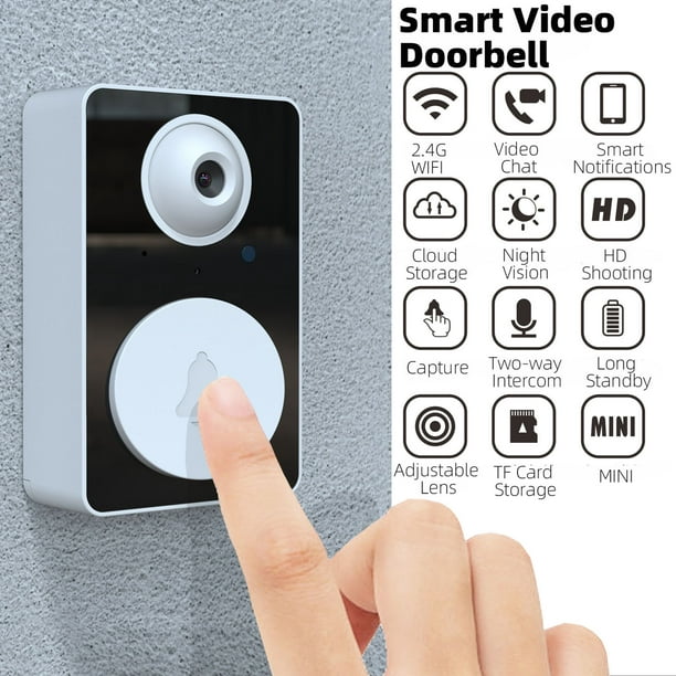 Waiimak Wifi sans fil intelligent sonnette caméra appel extérieur  interphone vidéo visuel sonnette pour téléphone caméra de sécurité à  domicile moniteur la caméra peut pivoter 