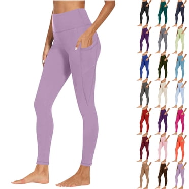 50% Off Clear! Yoga Pants for Women Workout Out Pocket Leggings Fitness Sports Running Yoga Athletic Pants Purple S