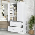 thumbnail image 2 of Gzxs Kitchen Pantry Cabinet, 64-Inch White Tall Cupboard Dining Storage Cabinet with 2 Drawer and 8 Door Shelves, for Living Room Bedroom Bathroom, 2 of 9