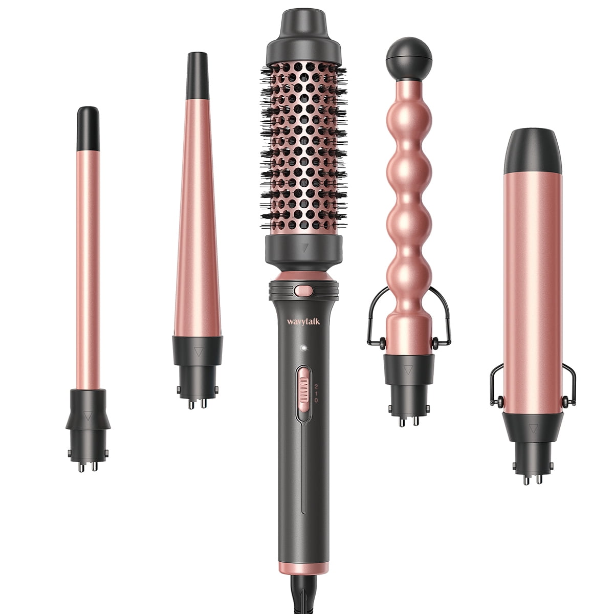 Kipozi 5 in 1 Curling Iron Wand Set for Long Hair Instant Heating with 4 Ceramic Barrels and a Brush Walmart