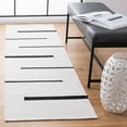 thumbnail image 2 of SAFAVIEH Montauk Oswald Geometric Striped Cotton Runner Rug, Ivory/Black, 2'3" x 8', 2 of 11