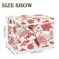 thumbnail image 3 of BZSMCE Storage Bin Cube Organizer Basket with Flip-Top Lid Crimson Floral Printed, 3 of 7