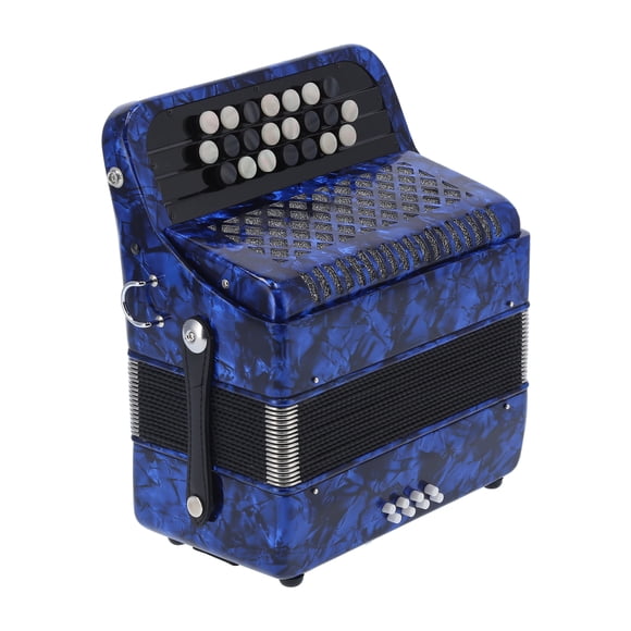 Acordeón Bling Bling 22 teclas 8 bajos profesional con bolsa de almacenamiento azul oscuro